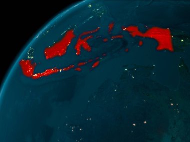 Dünya üzerinde gece Endonezya