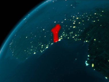 Dünya üzerinde gece Benin