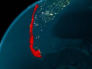 Dünya üzerinde gece Şili