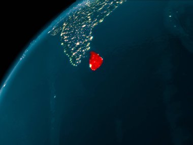 Dünya üzerinde gece Sri Lanka