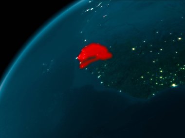 Dünya üzerinde gece Senegal