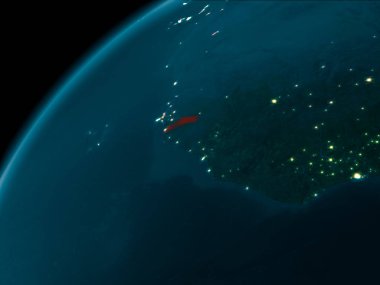 Dünya üzerinde gece Gambiya