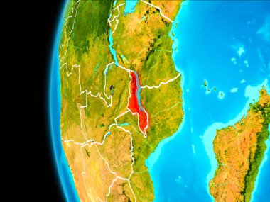 Malavi Haritası kırmızı