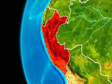 Peru Haritası kırmızı