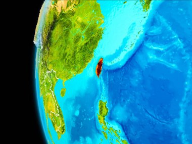 Tayvan Haritası kırmızı