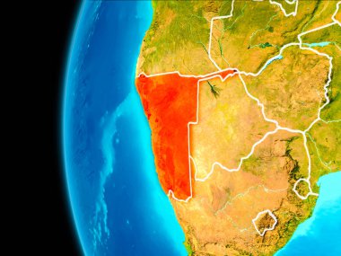 Namibya Haritası kırmızı