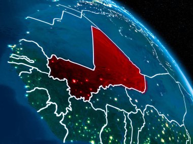 Geceleri Mali uydu görünümü