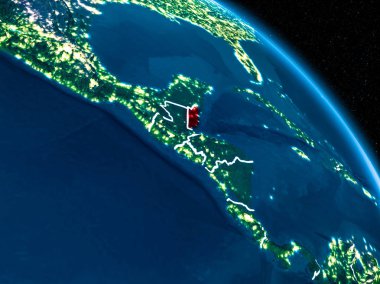 Geceleri Belize uydu görüntüsü