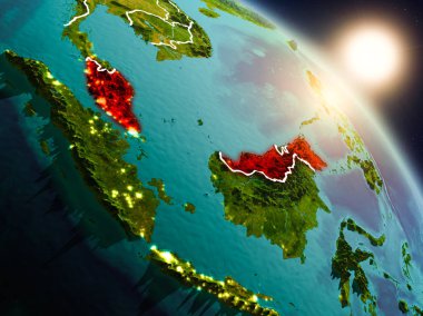 Malezya gündoğumu sırasında uzaydan