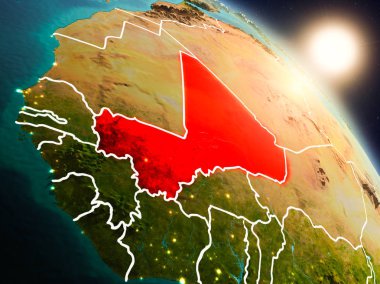 Mali gündoğumu sırasında uzaydan