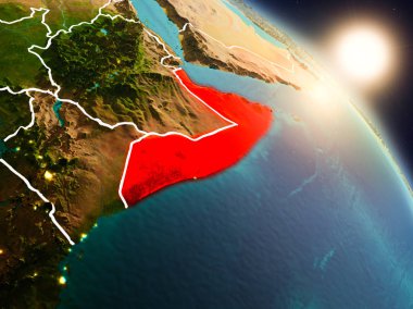 Somali gündoğumu sırasında uzaydan