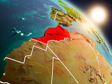 Fas gündoğumu sırasında uzaydan