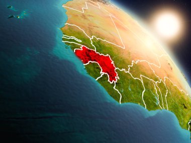 Gine gündoğumu sırasında uzaydan