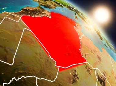 Cezayir gündoğumu sırasında uzaydan