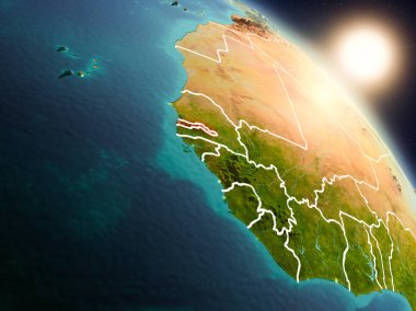 Gambiya gündoğumu sırasında uzaydan