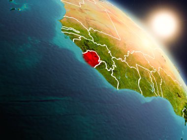 Sierra Leone gündoğumu sırasında uzaydan