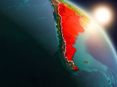 Arjantin gündoğumu sırasında uzaydan