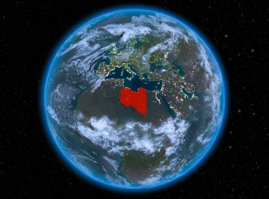 Dünya üzerinde gece Libya
