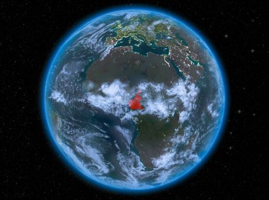 Dünya üzerinde gece Kamerun