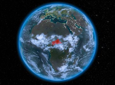 Dünya üzerinde gece Orta Afrika