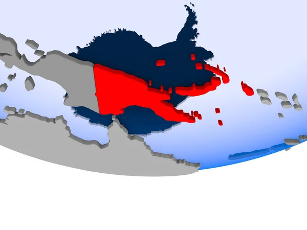 Papua Neuguinea auf dem Globus — Stockfoto