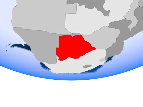 Botswana on globe — Stock Photo, Image