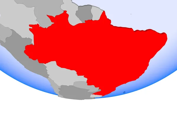 Brazílie na zeměkouli — Stock fotografie