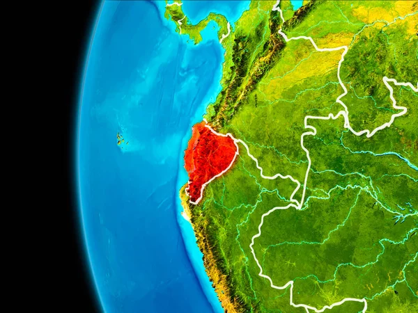 Map of Ecuador in red