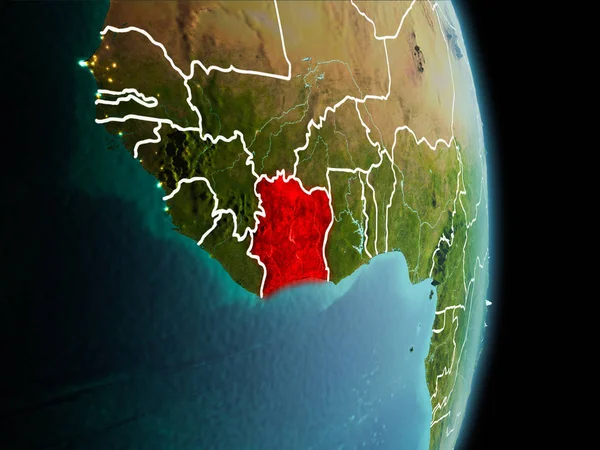 Morgen over Elfenbenskysten på Jorden - Stock-foto