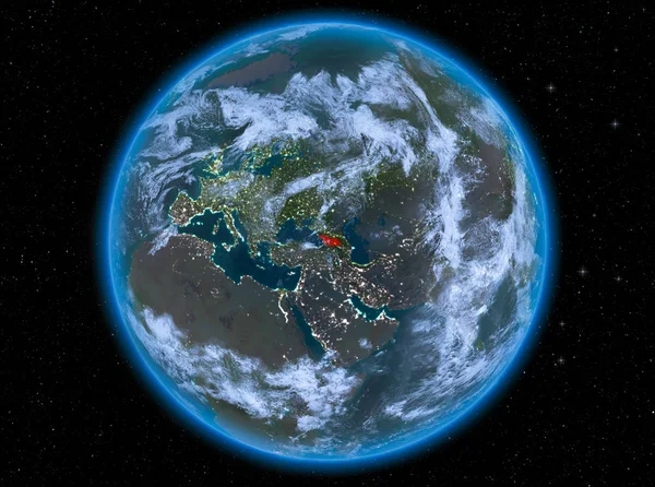 Georgien i natt på jorden — Stockfoto