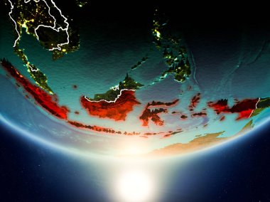 Planet Earth Güneş ile Endonezya