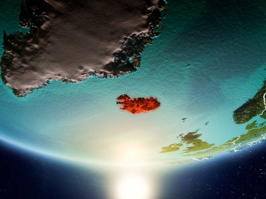 Planet Earth Güneş ile İzlanda