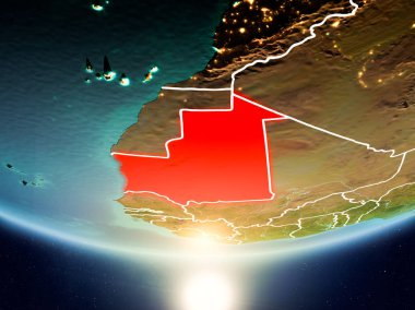 Planet Earth Güneş ile Moritanya