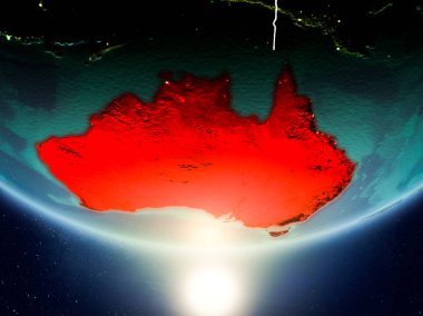 Avustralya ile Planet Earth Güneş