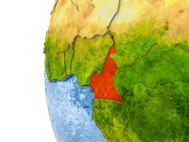 Kamerun Haritası modeli bir küre