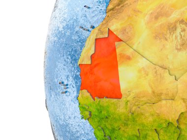 Moritanya Haritası modeli bir küre