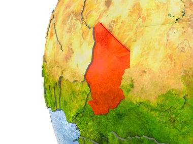 Çad Haritası modeli bir küre