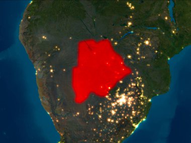 Kırmızı gece vasıl Botswana'da