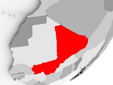 Mali gri haritada kırmızı '