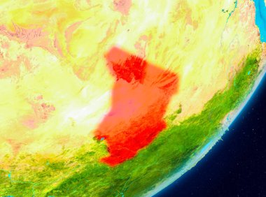 Çad'ın yörünge görünümünde kırmızı