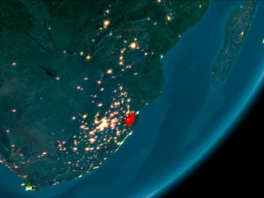 Svaziland gece uzaydan