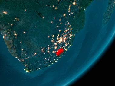 Lesotho gece uzaydan