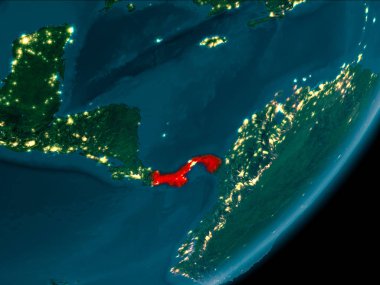 Panama gece uzaydan