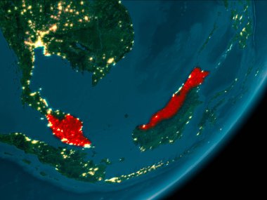 Malezya gece uzaydan