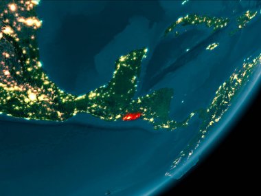 El Salvador gece uzaydan