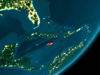 Jamaika gece uzaydan