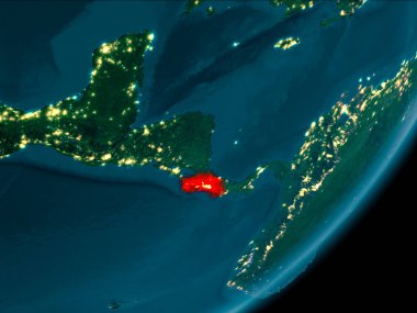 Kosta Rika gece uzaydan