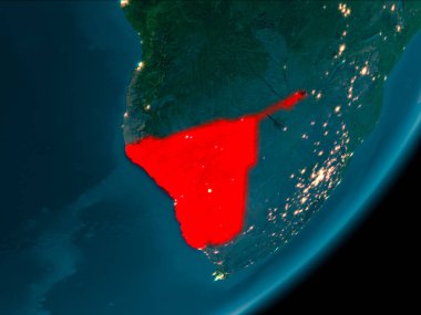 Namibya gece uzaydan