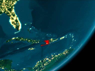 Haiti gece uzaydan