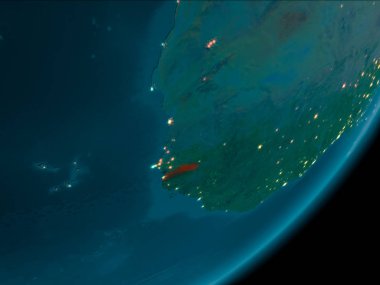 Gambiya gece uzaydan